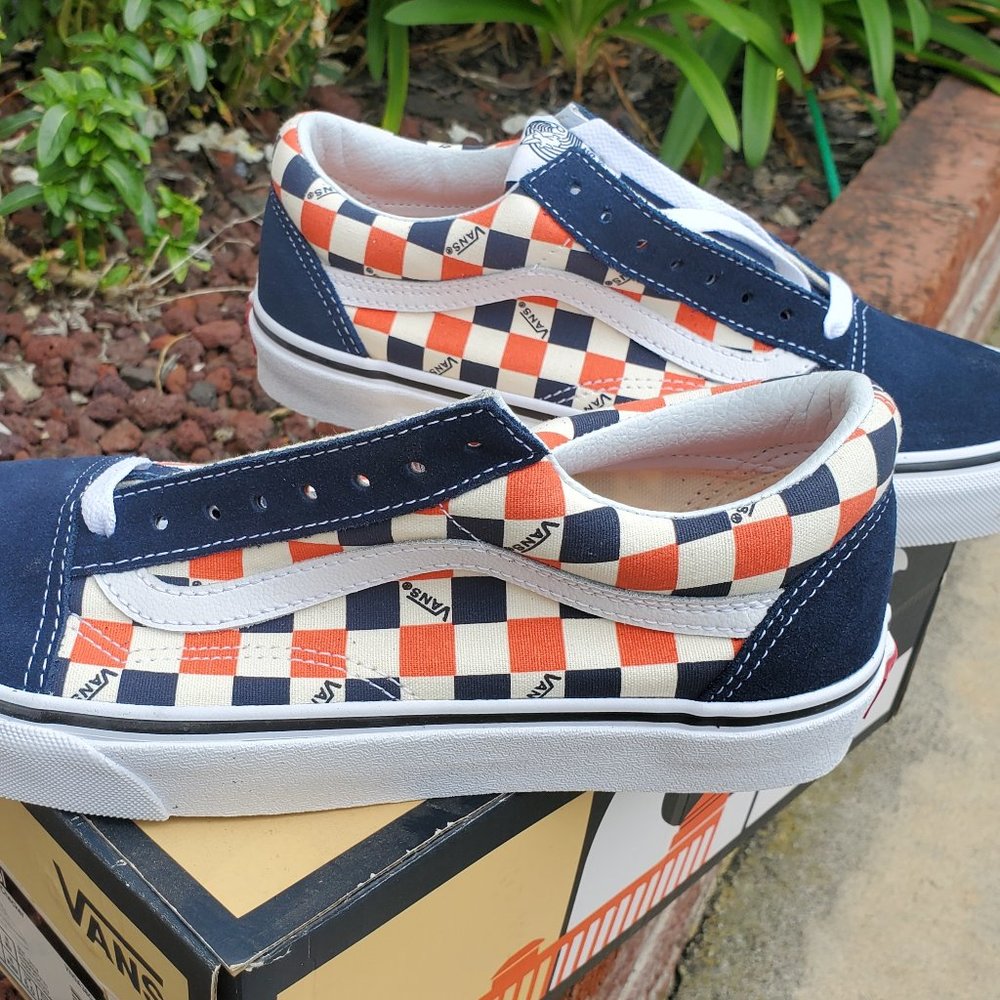 Vans Old Skool Navy Checker 2018 US Open of Surfing Shoes Size 7 Men / 8.5 Women